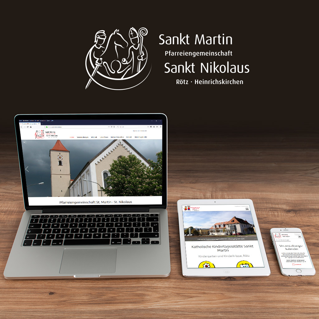 Website der Pfarreiengemeinschaft Rötz mit extra Bereich der KiTa Rötz